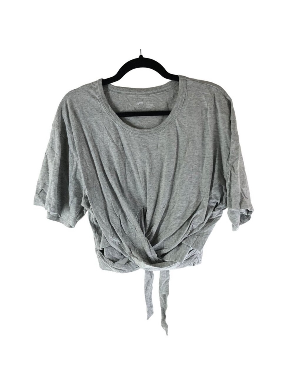 aerie wrap tie cropped short sleeve tee 100% cotton